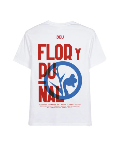 Camiseta Flor y Puñal Blanca